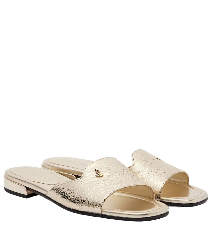 Jimmy Choo Dina metallic slides