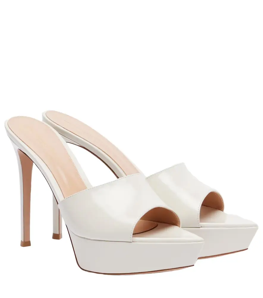 Gianvito Rossi Dasha 85 patent leather platform mules