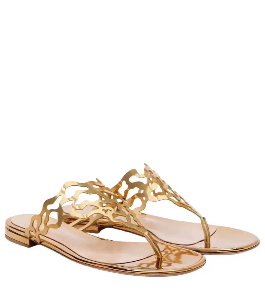 Gianvito Rossi Metallic-leather sandals