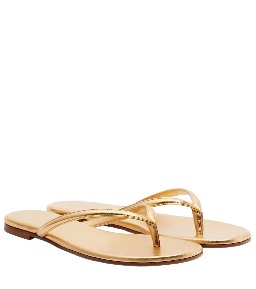 Gianvito Rossi Calypso metallic leather thong sandals - Women's Shoes