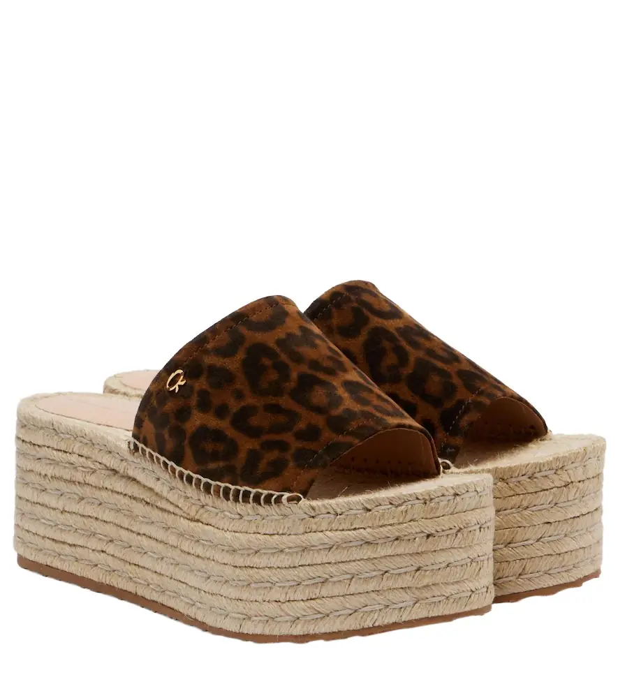 Gianvito Rossi Leopard-print suede espadrille sandals