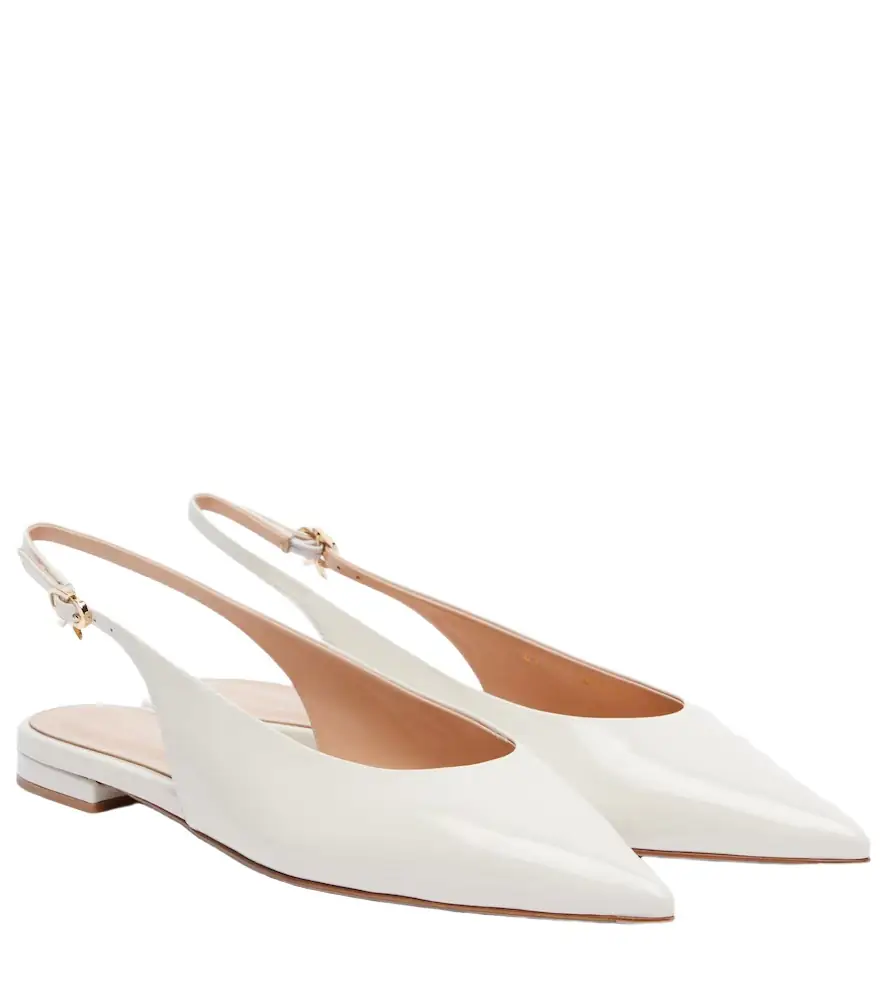 Gianvito Rossi Robbie patent leather slingback flats