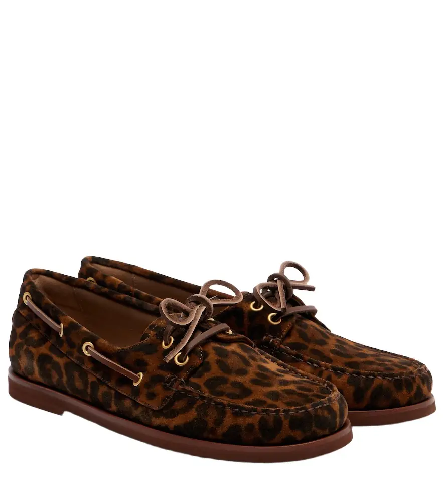 Gianvito Rossi Vandee leopard-print suede boat shoes