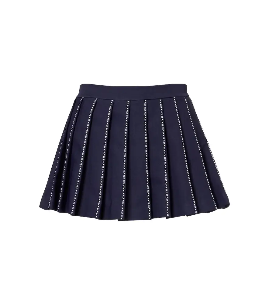 Tory Burch Embroidered pleated tennis skirt