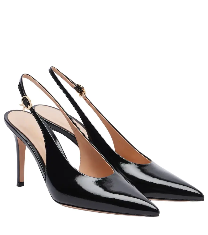 Gianvito Rossi Robbie 85 leather slingback pumps