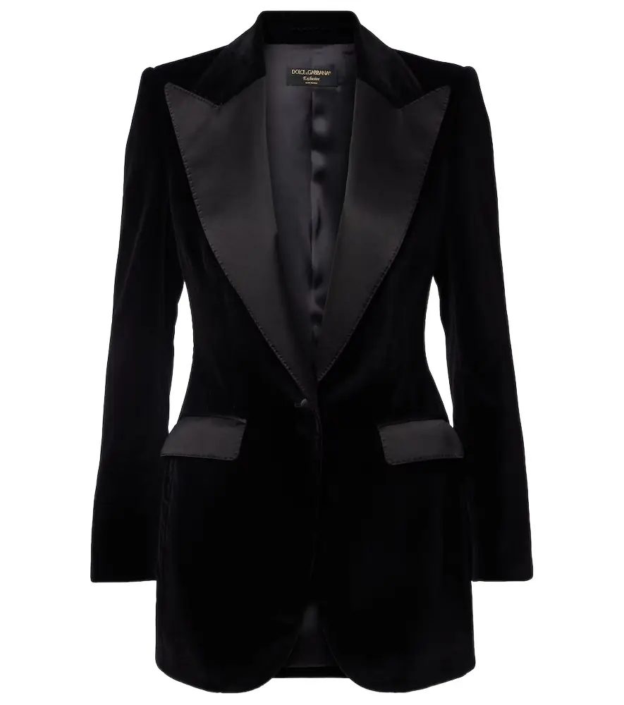 Dolce & Gabbana Cotton-blend velvet tuxedo jacket