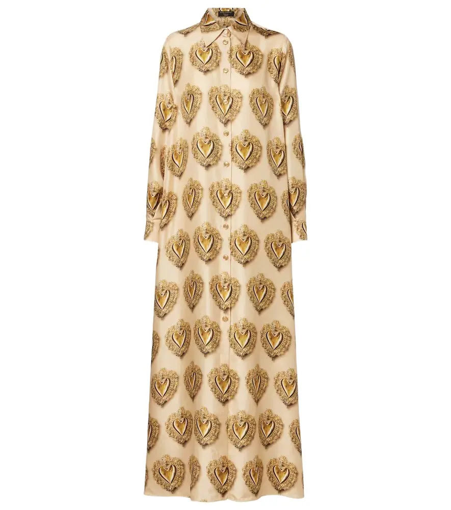 Dolce & Gabbana Printed silk shirt dress