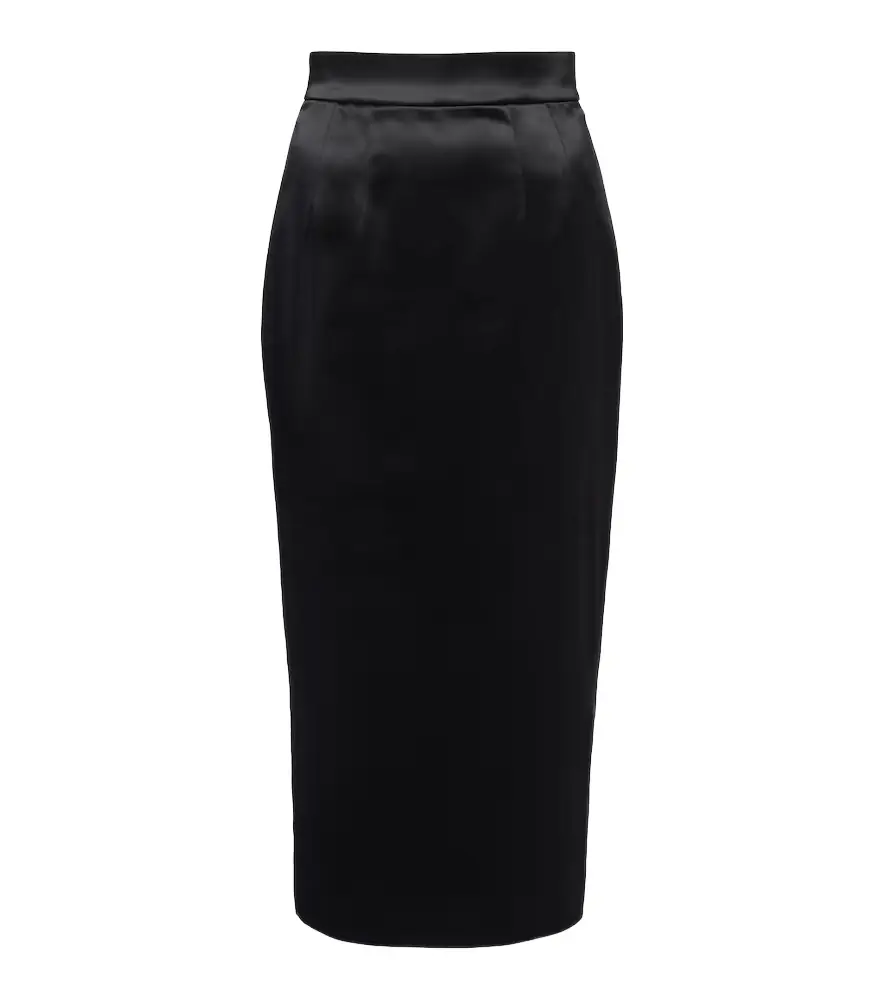Dolce & Gabbana High-rise satin pencil skirt