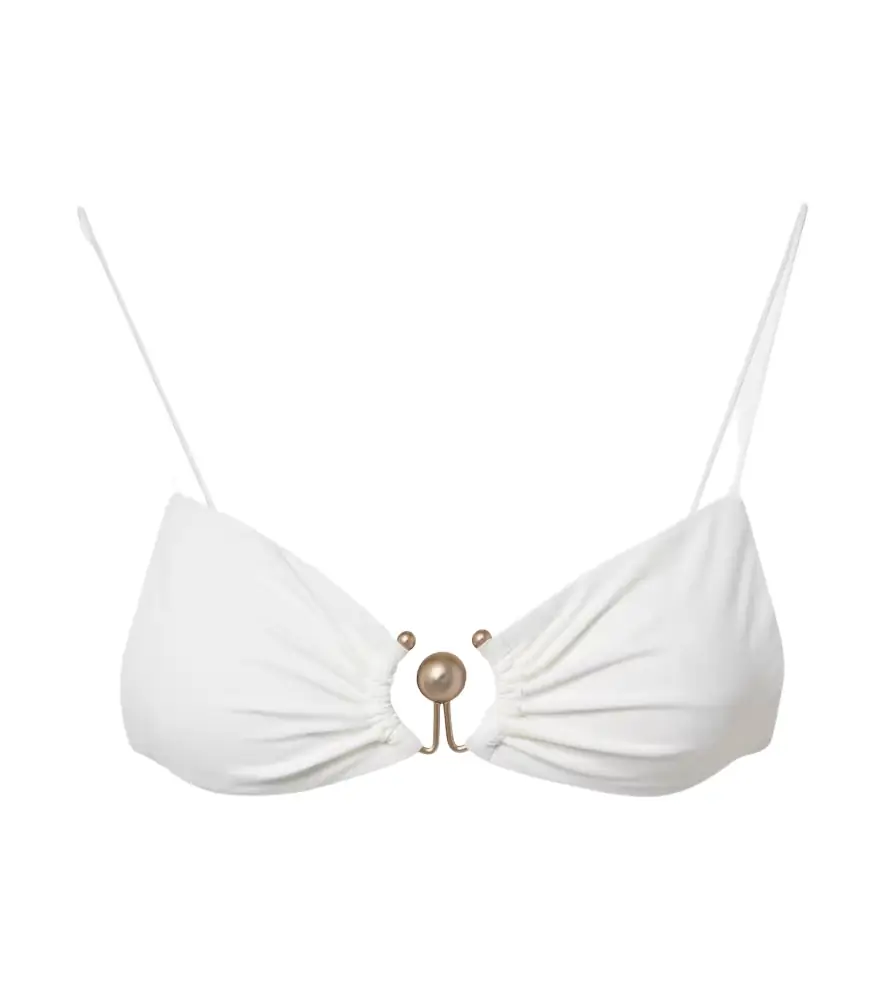 Christopher Esber Ring-detail ruched bikini top