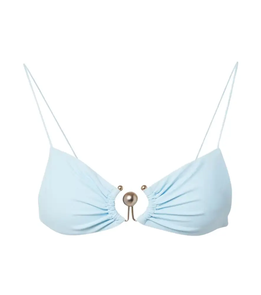 Christopher Esber Ring-detail ruched bikini top