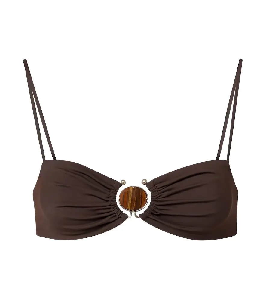Christopher Esber Embellished ring-detail bikini top
