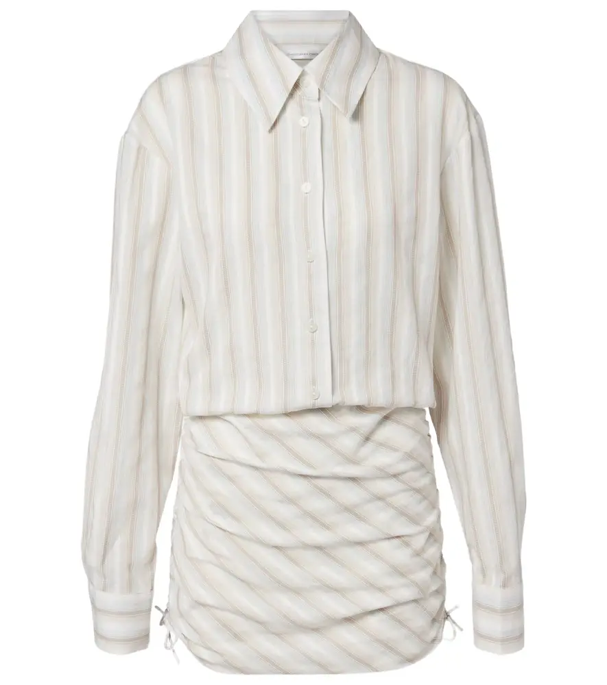 Christopher Esber Ruched striped cotton minidress