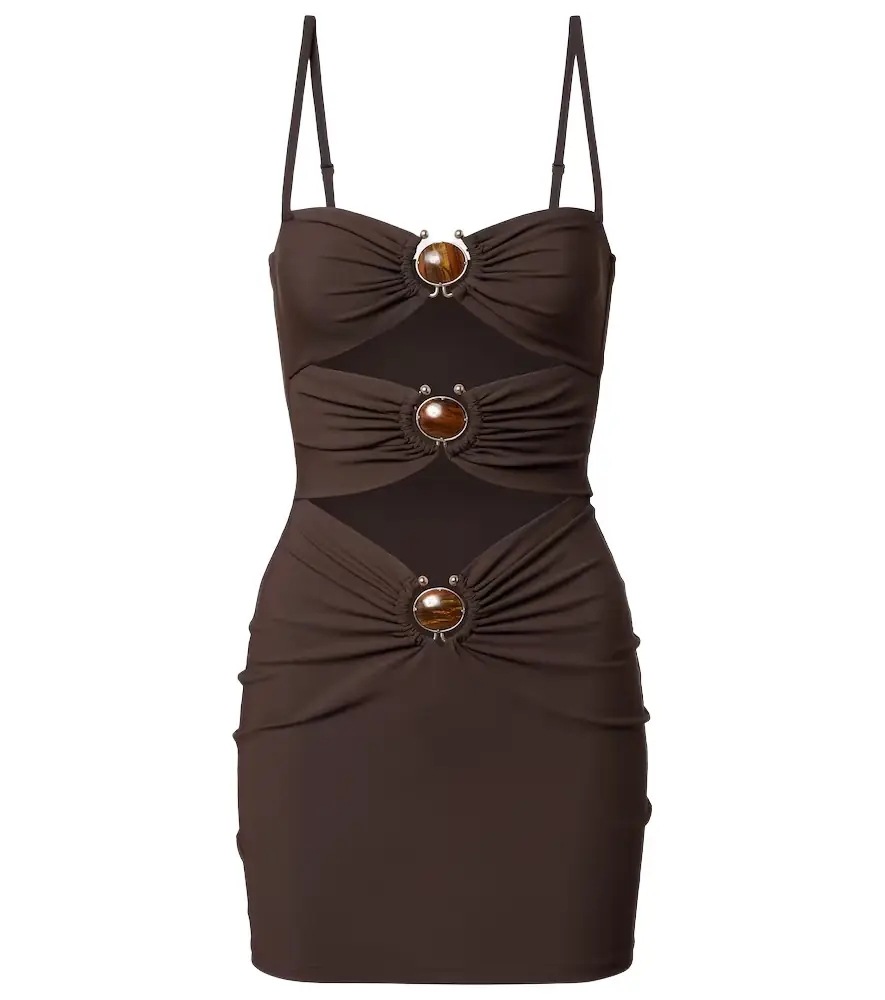 Christopher Esber Cutout embellished ring-detail minidress