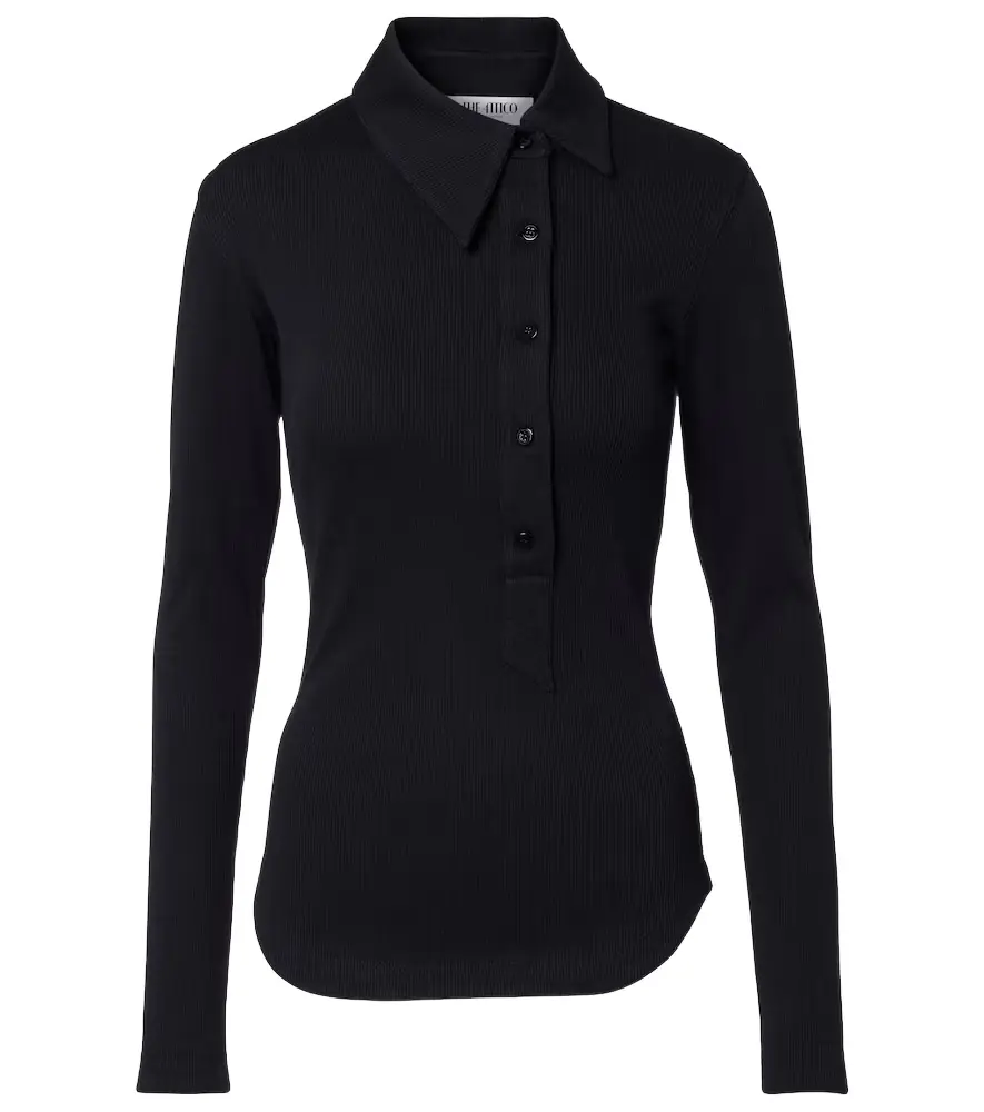 The Attico Ribbed-knit cotton jersey top
