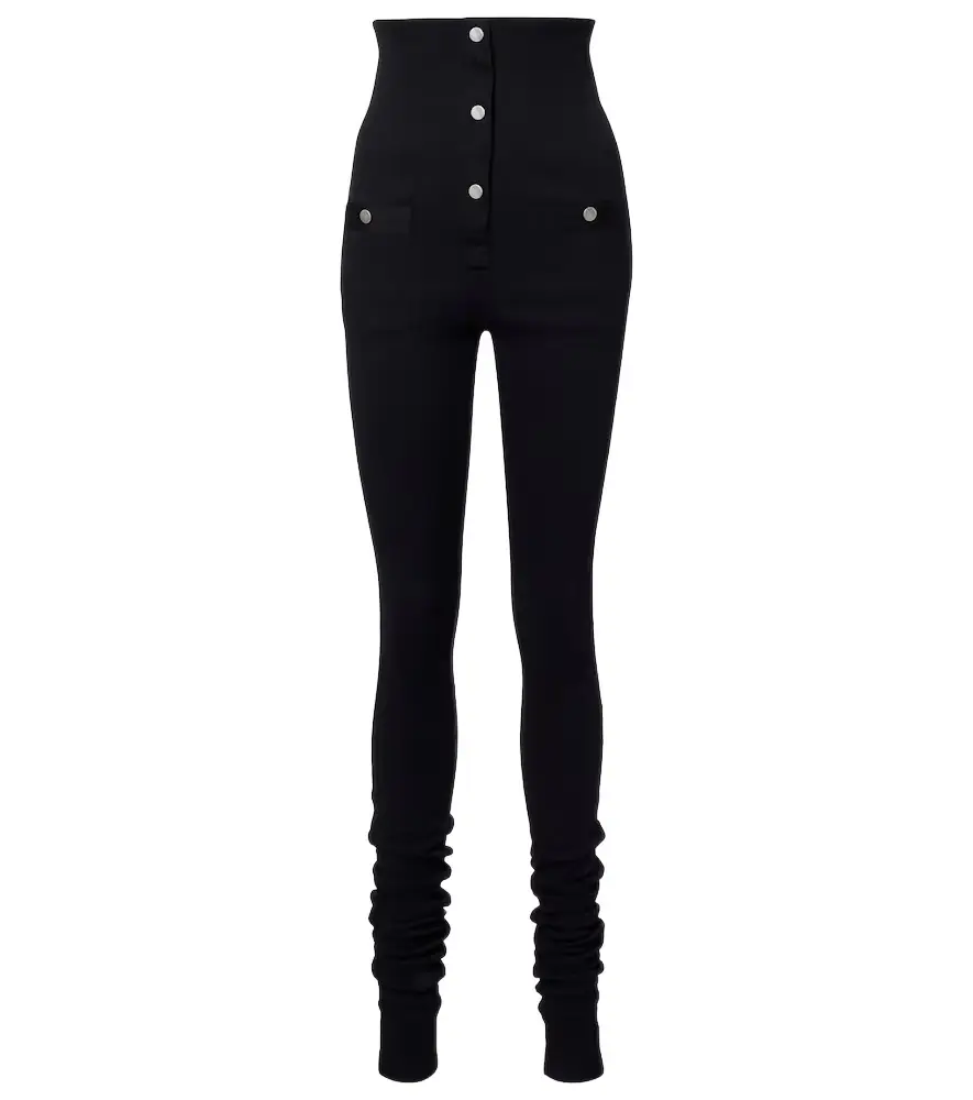 The Attico High-rise cotton jersey stirrup leggings