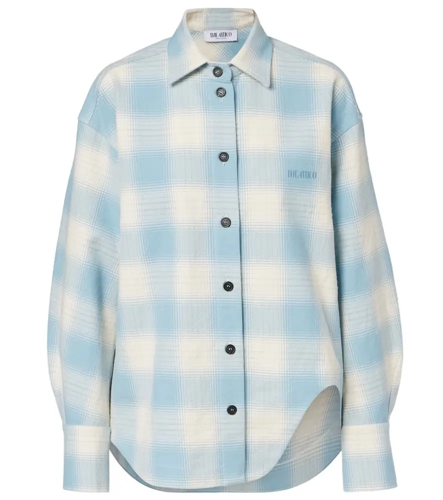 The Attico Plaid cotton and wool shirt
