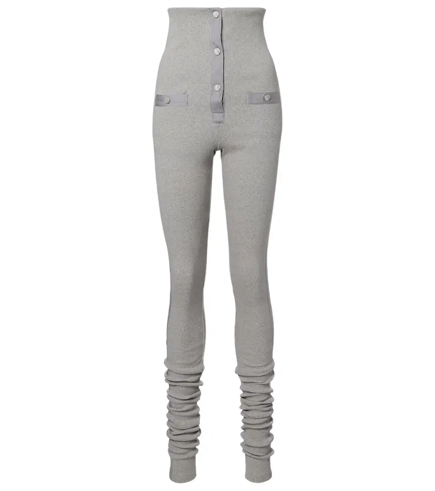 The Attico High-rise cotton jersey stirrup leggings