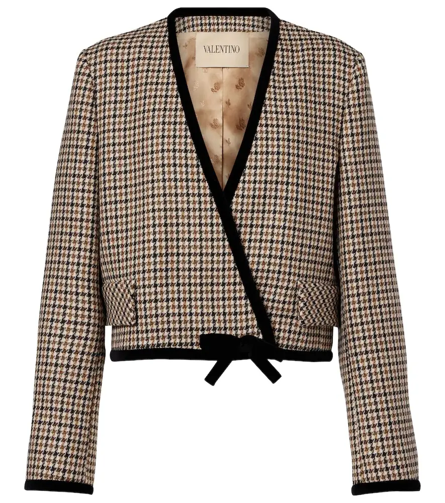 Valentino Houndstooth virgin wool jacket