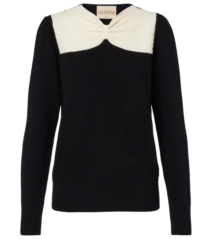 Valentino Bow-detail virgin wool sweater