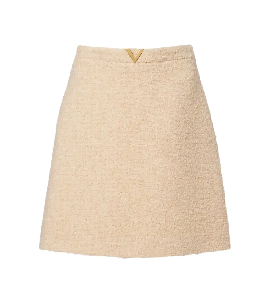 Valentino VGold wool-blend tweed miniskirt