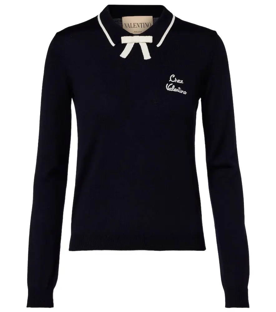 Valentino Chez  virgin wool polo sweater