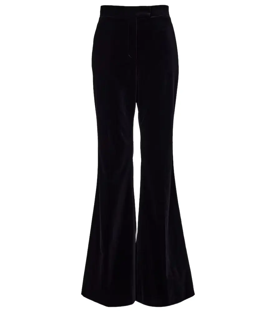 Valentino Cotton velvet flared pants