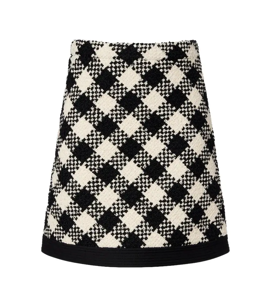 Valentino Cotton and wool-blend tweed miniskirt