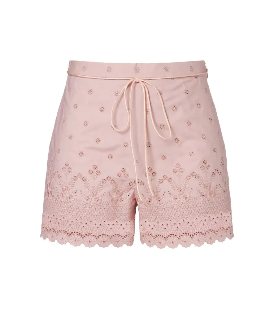 Valentino Embroidered cotton shorts