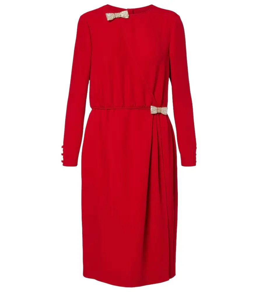 Valentino Embellished silk midi dress