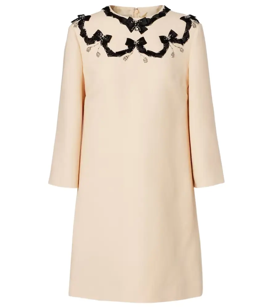 Valentino Crepe Couture embellished minidress
