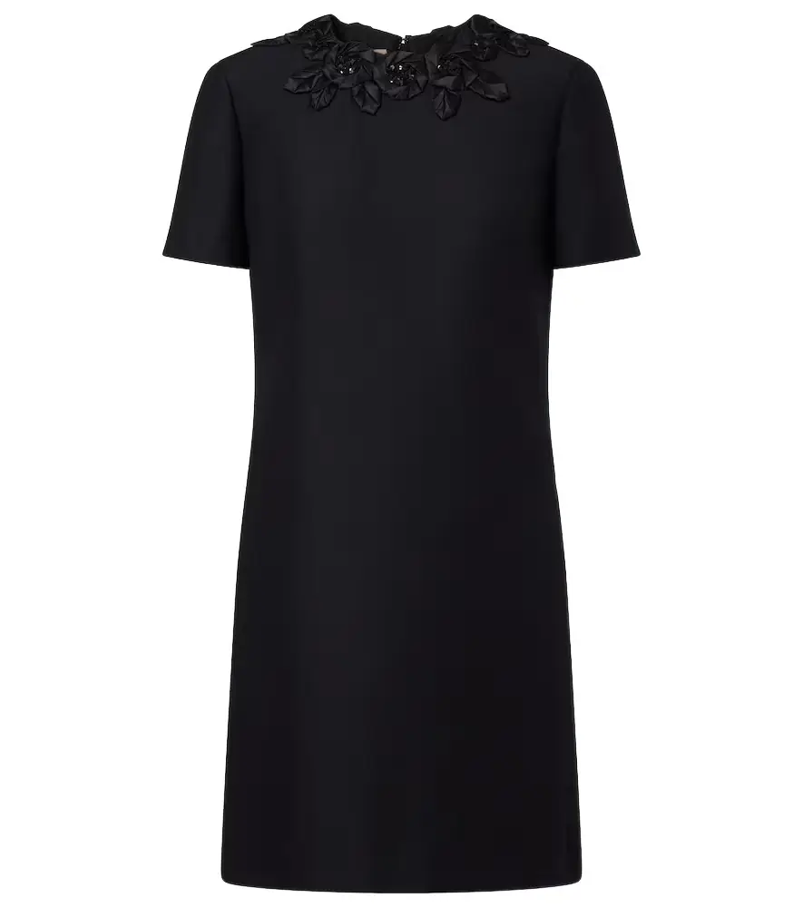 Valentino Embellished wool and silk minidress