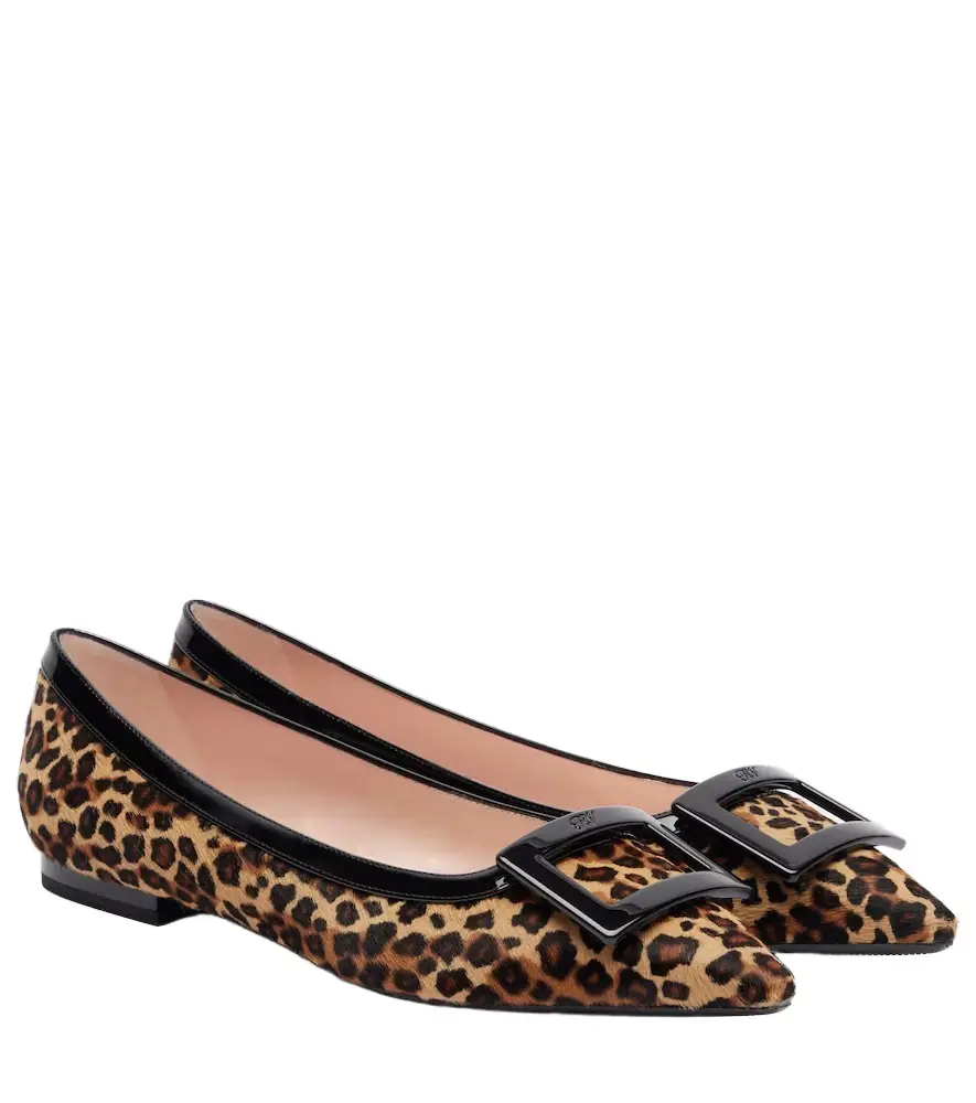 Roger Vivier Gommette Ball calf hair ballet flats