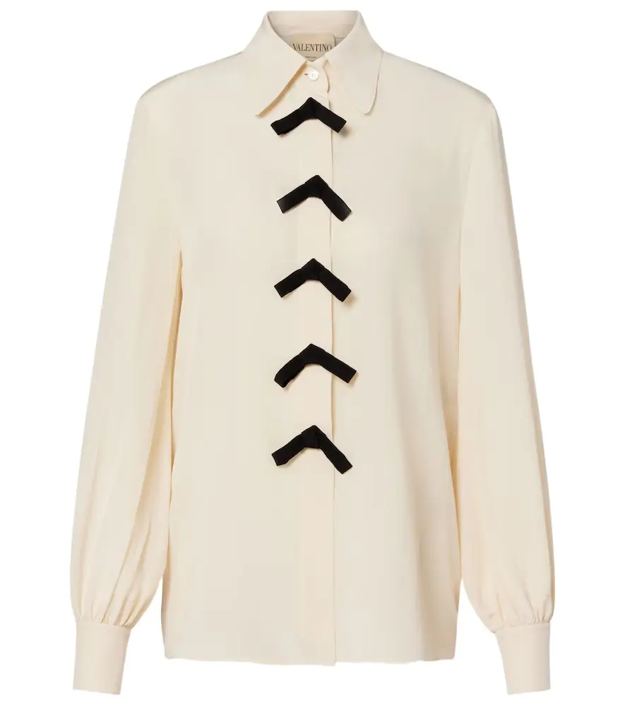 Valentino Bow-detail silk crêpe de chine blouse
