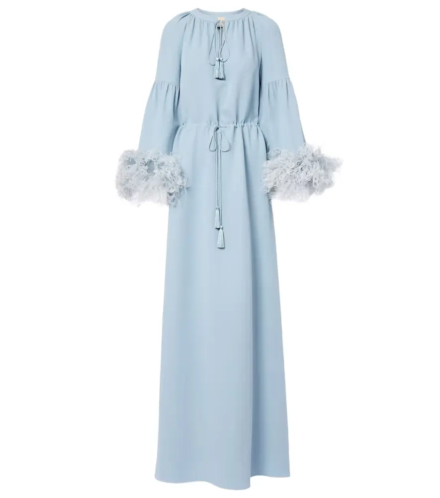Valentino Cady Couture feather-trimmed gown