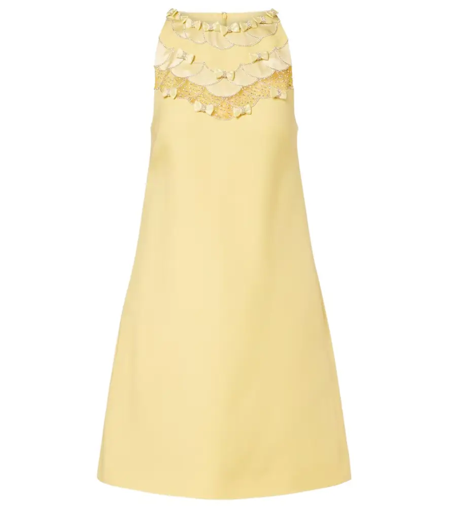 Valentino Crepe Couture embellished minidress