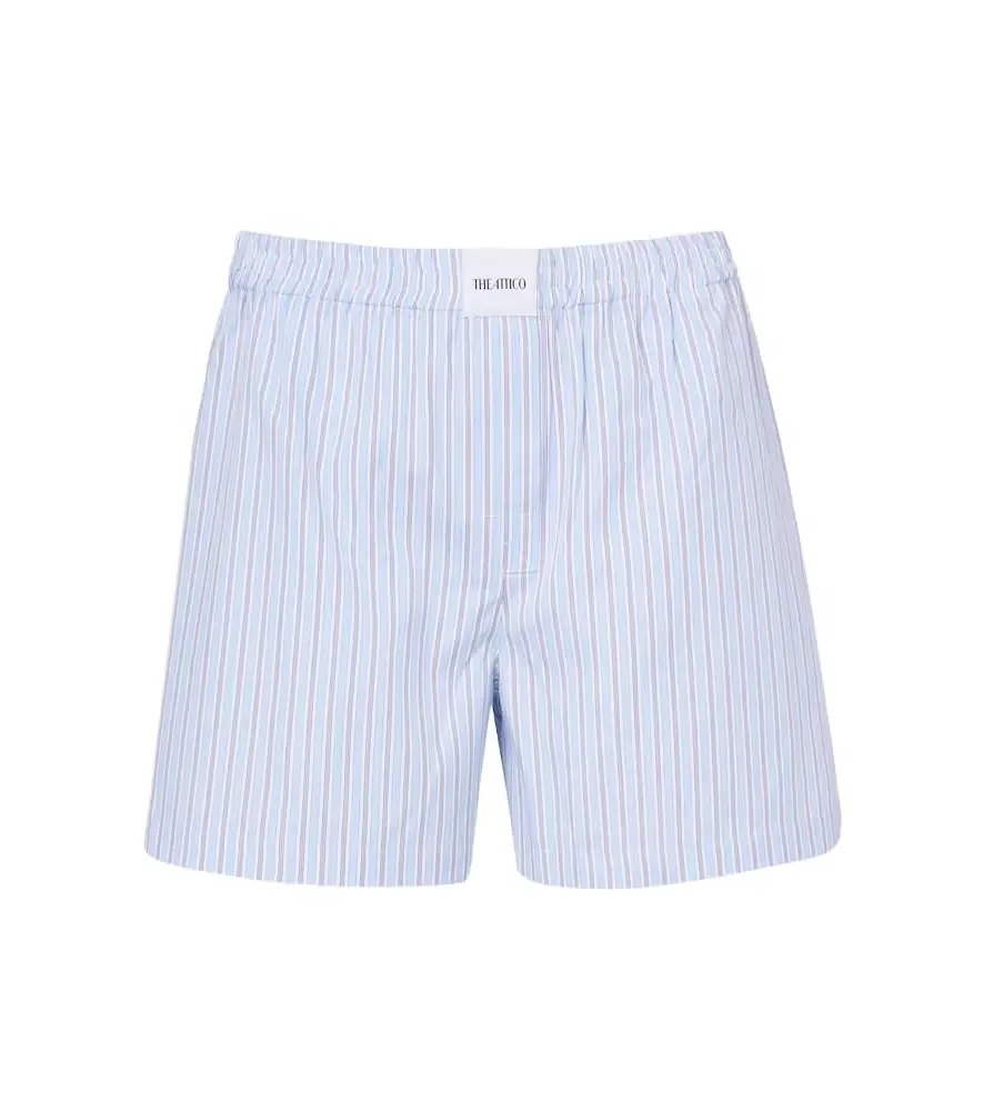 The Attico Striped cotton shorts