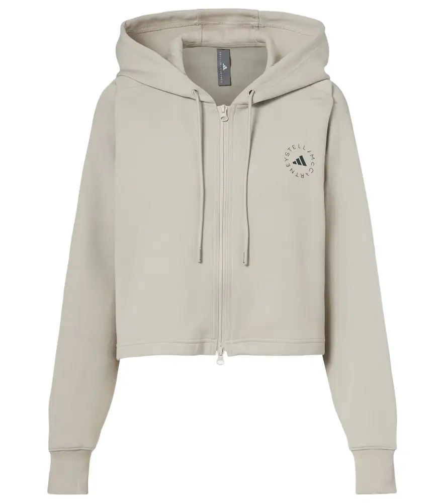 Adidas by Stella McCartney Logo cotton-blend jersey hoodie