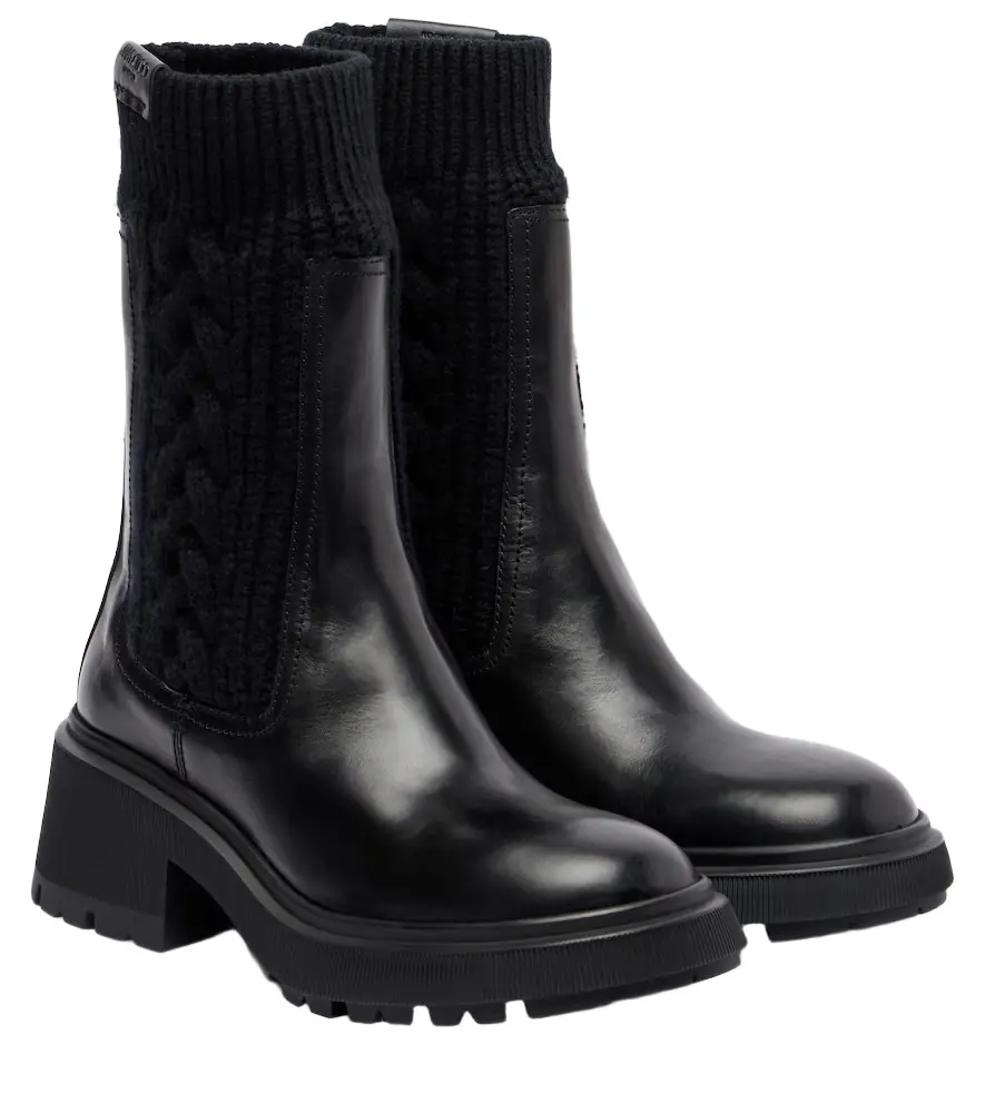 Jimmy Choo Tamia cable-knit leather ankle boots