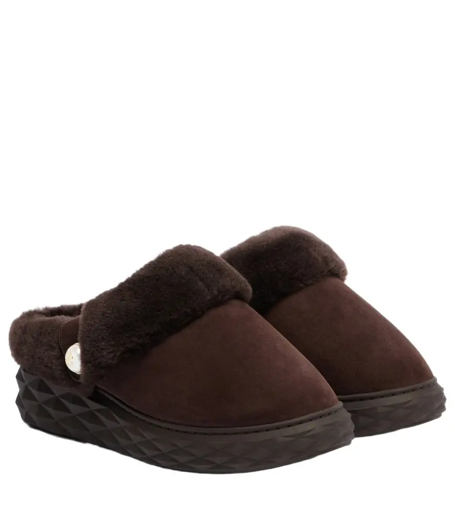 Jimmy Choo Diamond Maxi Mule F suede slippers