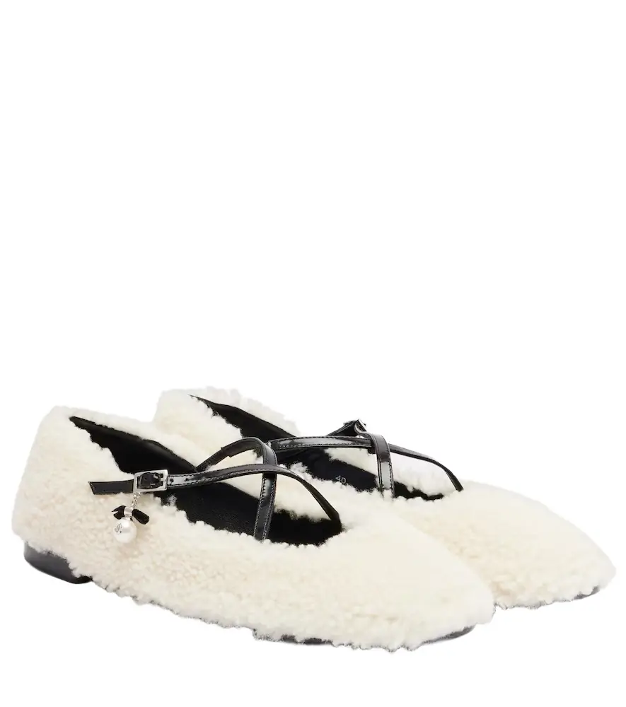 Jimmy Choo Eleri shearling ballet flats