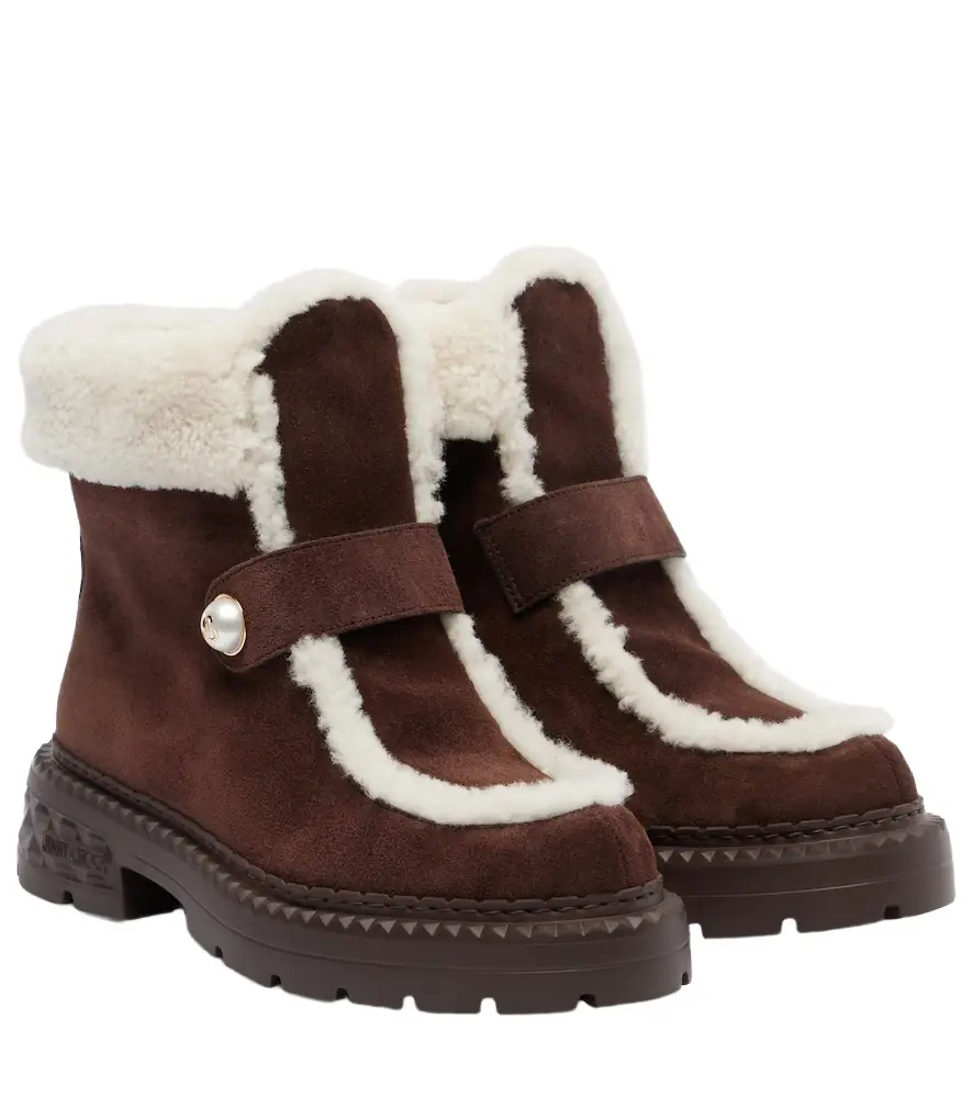 Jimmy Choo Shea suede and shearling ankle boots