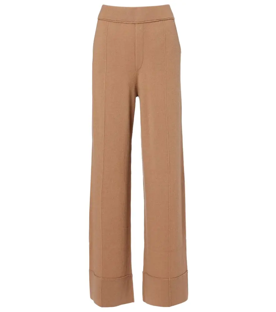 Jardin des Orangers High-rise wool and cashmere wide-leg pants
