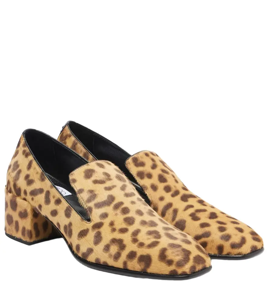 Jimmy Choo Eliot Slipper 45 leopard-print calf hair pumps