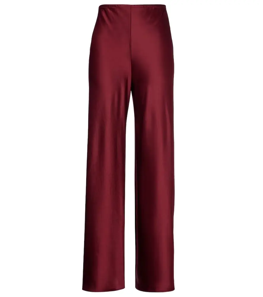 Leset Barb high-rise satin wide-leg pants