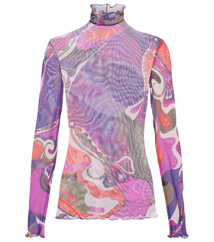 Pucci Orchidee tulle top