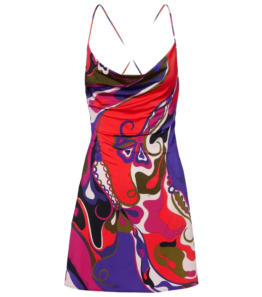 Pucci Orchidee satin jersey minidress