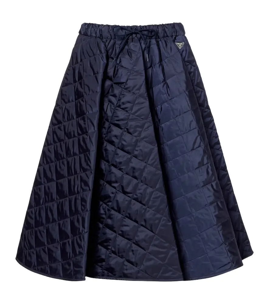 Prada Re-Nylon quilted midi skirt