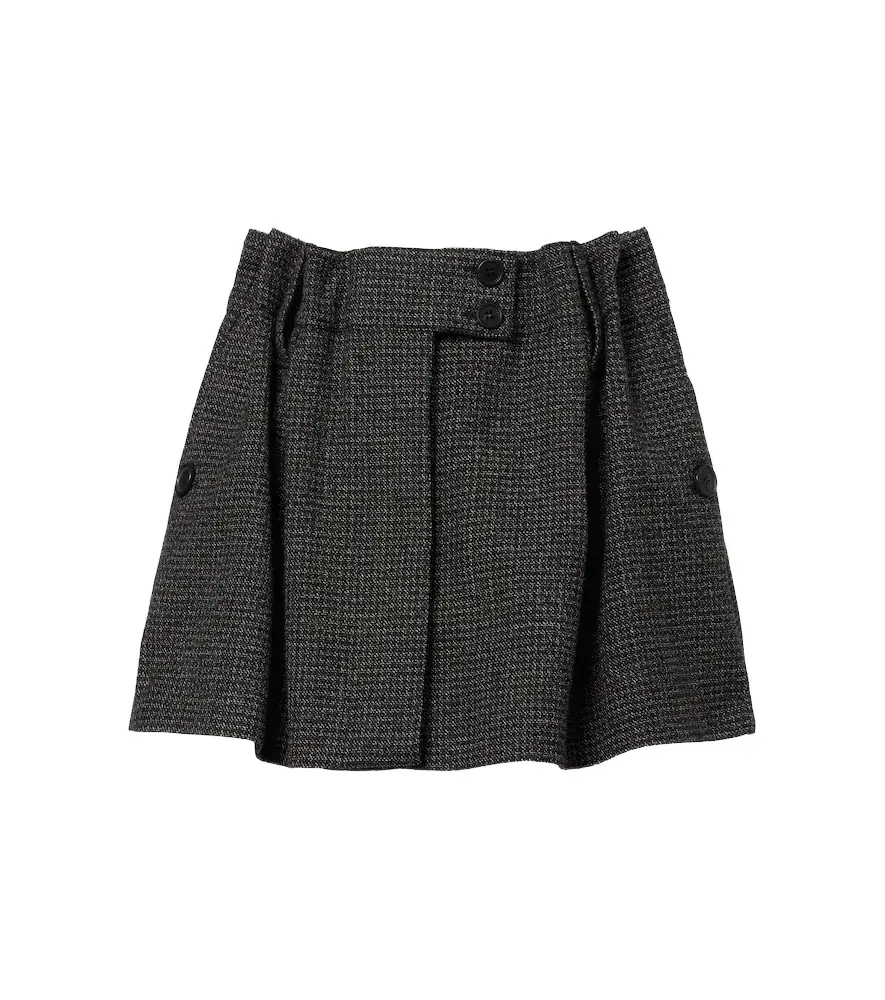 Prada Herringbone virgin wool miniskirt