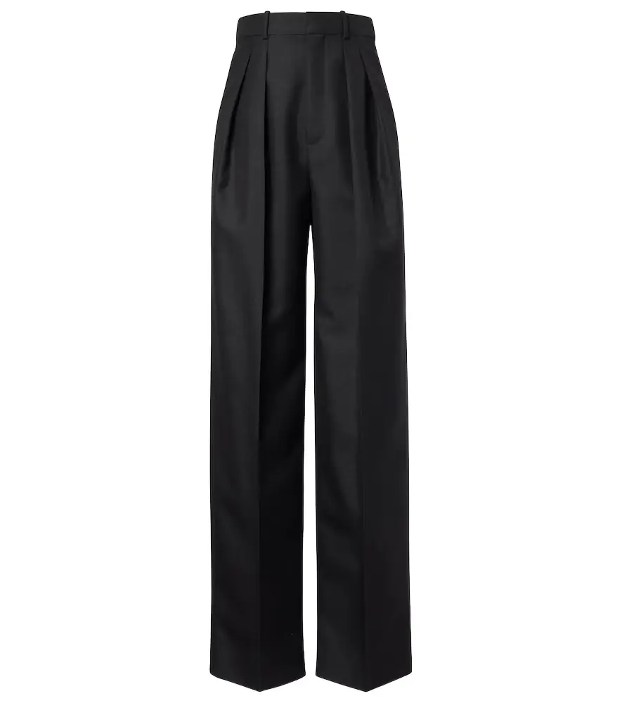 Saint Laurent Wool and mohair wide-leg pants