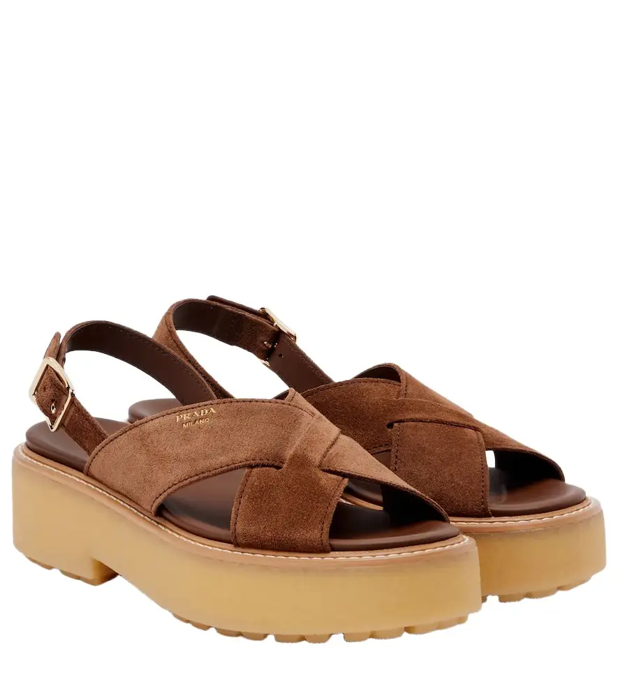 Prada Suede platform sandals